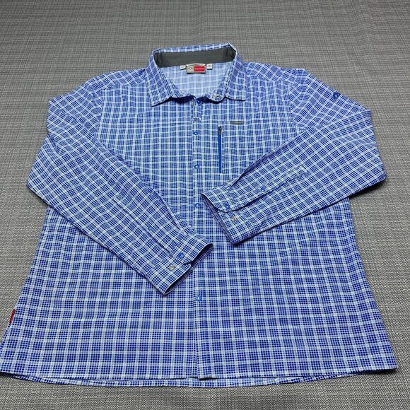 Craghoppers Shirt Men XXL Blue Insect Shield Lightweight Snap Up Camping Fishing - Picture 1 of 14
